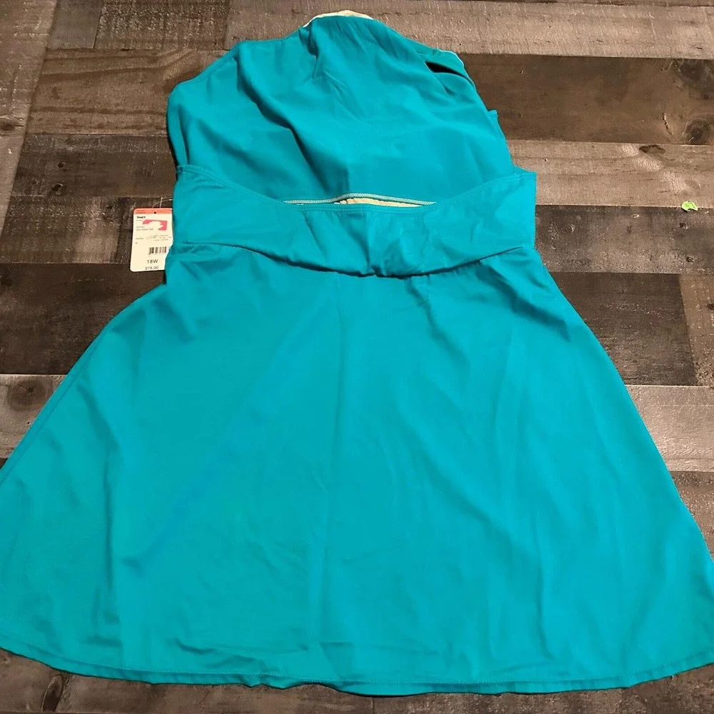 NEW TROPICAL‎ ONE PIECE TIER Lake Blue SWIMSUIT PLUS SIZE 18W